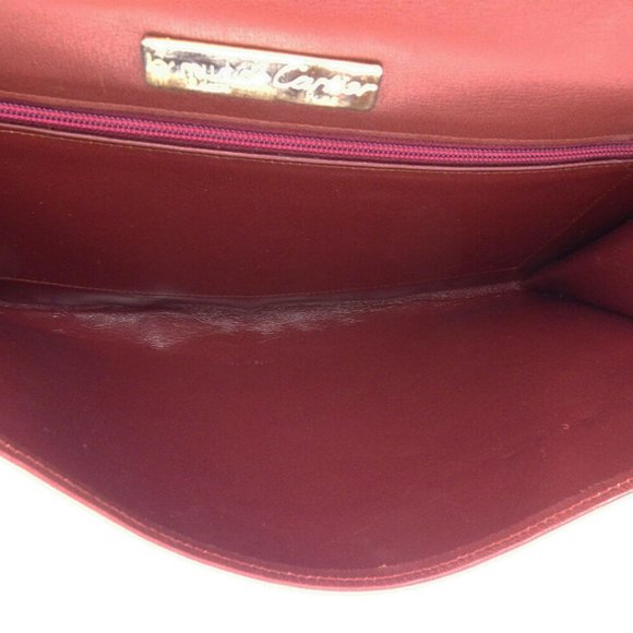 Authentic  used Cartier clutch bag mast line Bordeaux leather - Picture 6 of 8